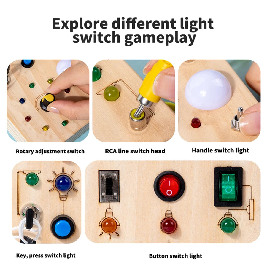 Montessori Wooden Switch Busy Board
