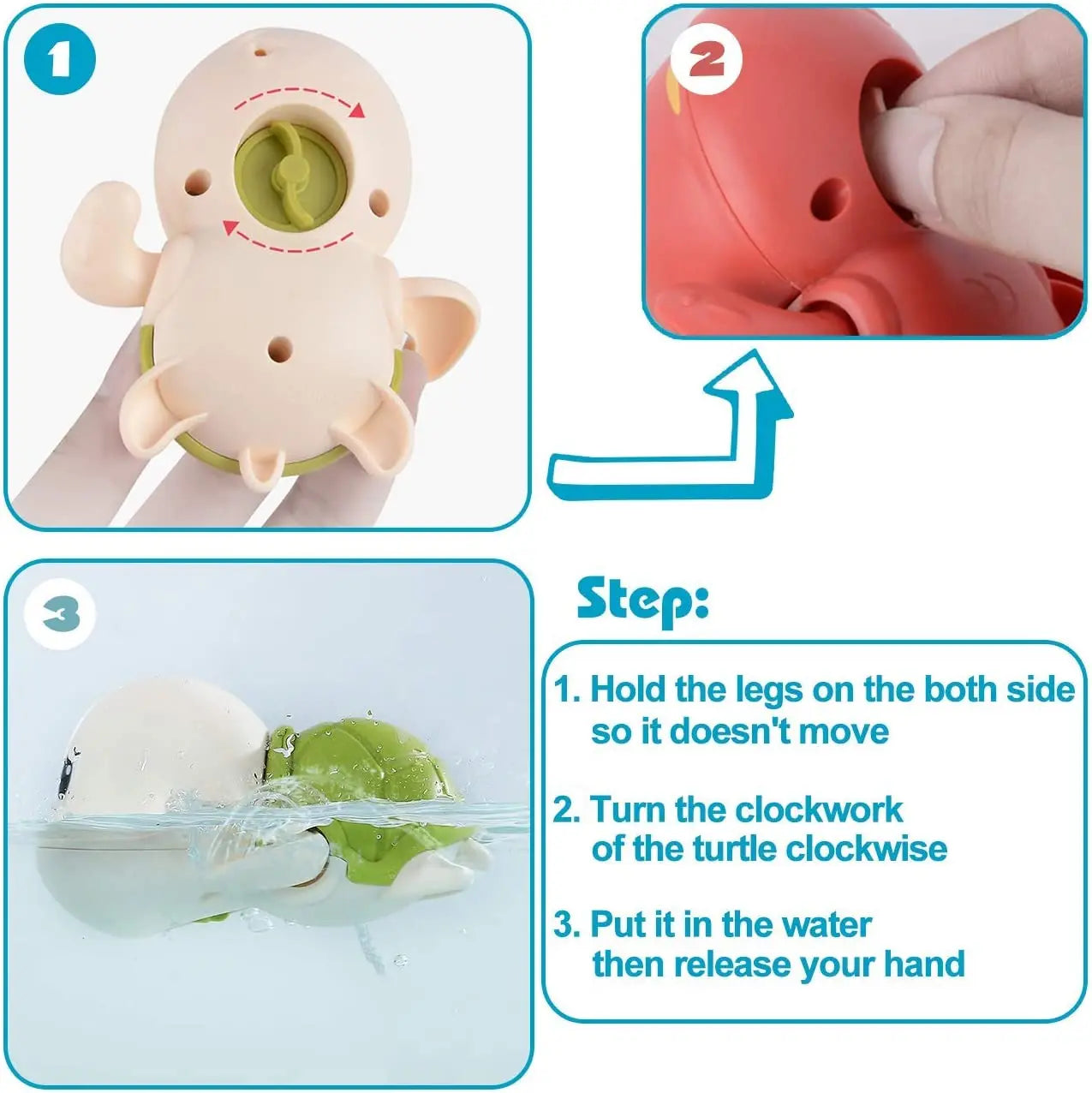 Baby Bath Swimming Turtle Toy 3PCS