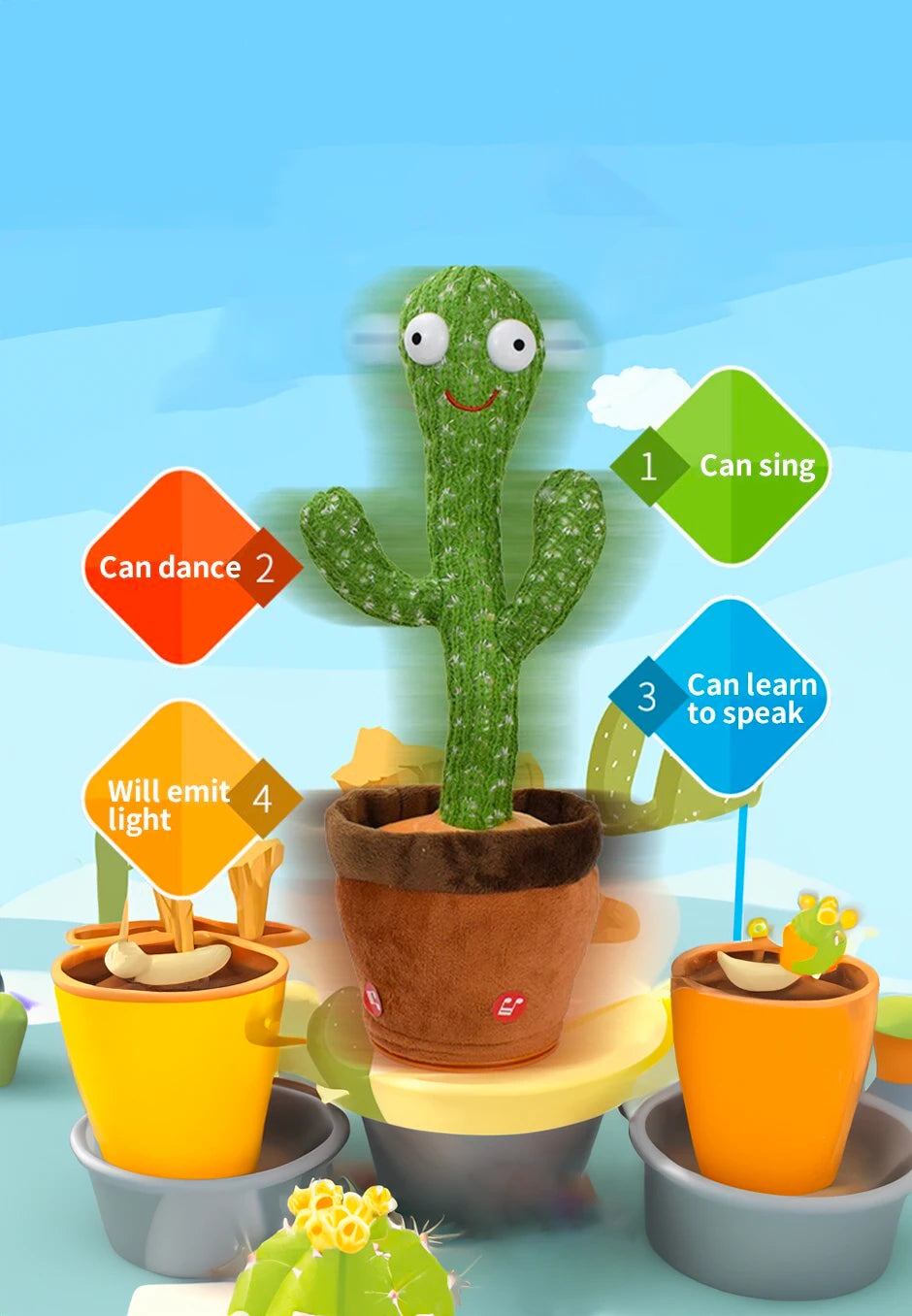 Interactive Cactus Learning & Musical Toy