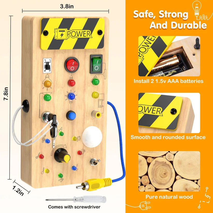 Montessori Wooden Switch Busy Board
