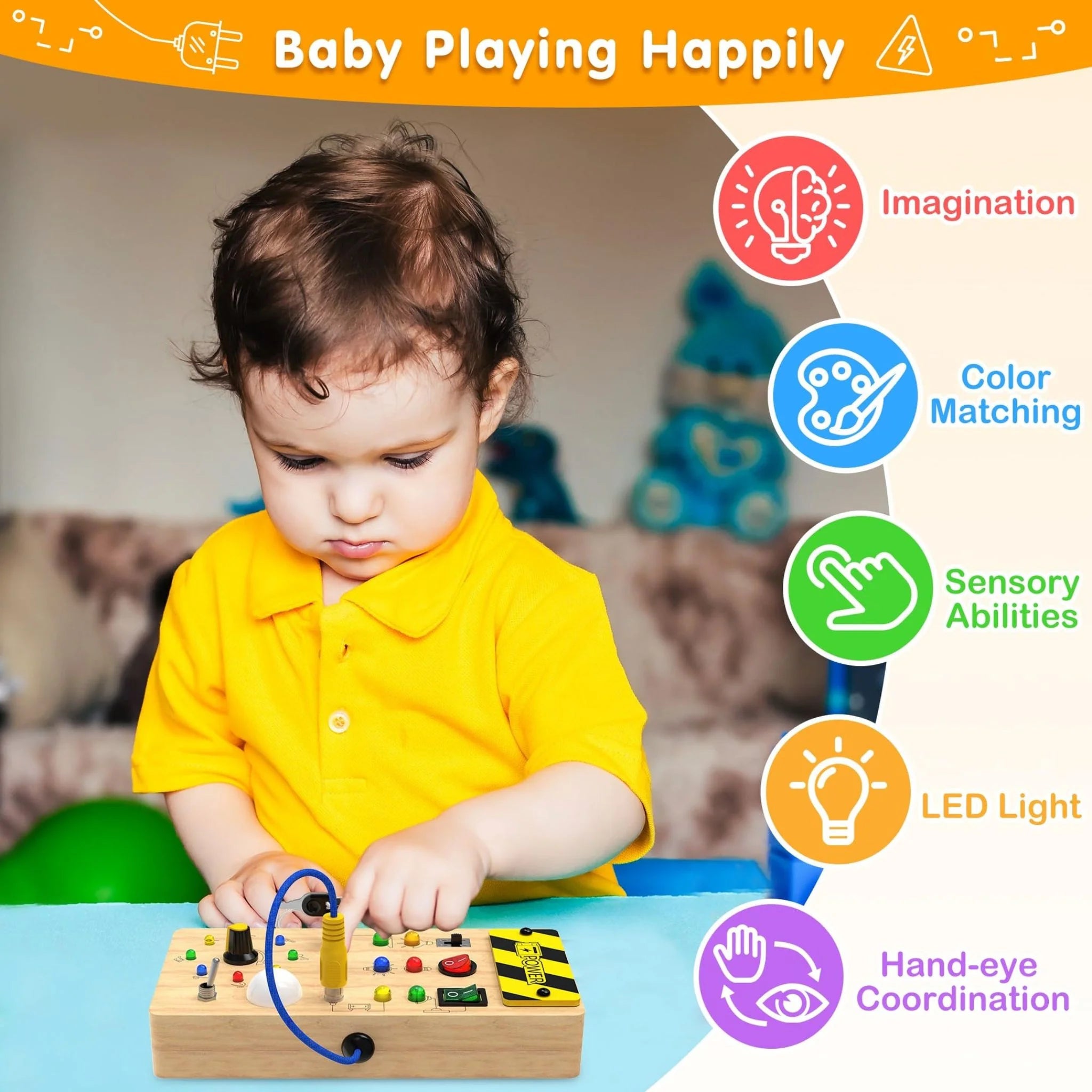 Montessori Wooden Switch Busy Board