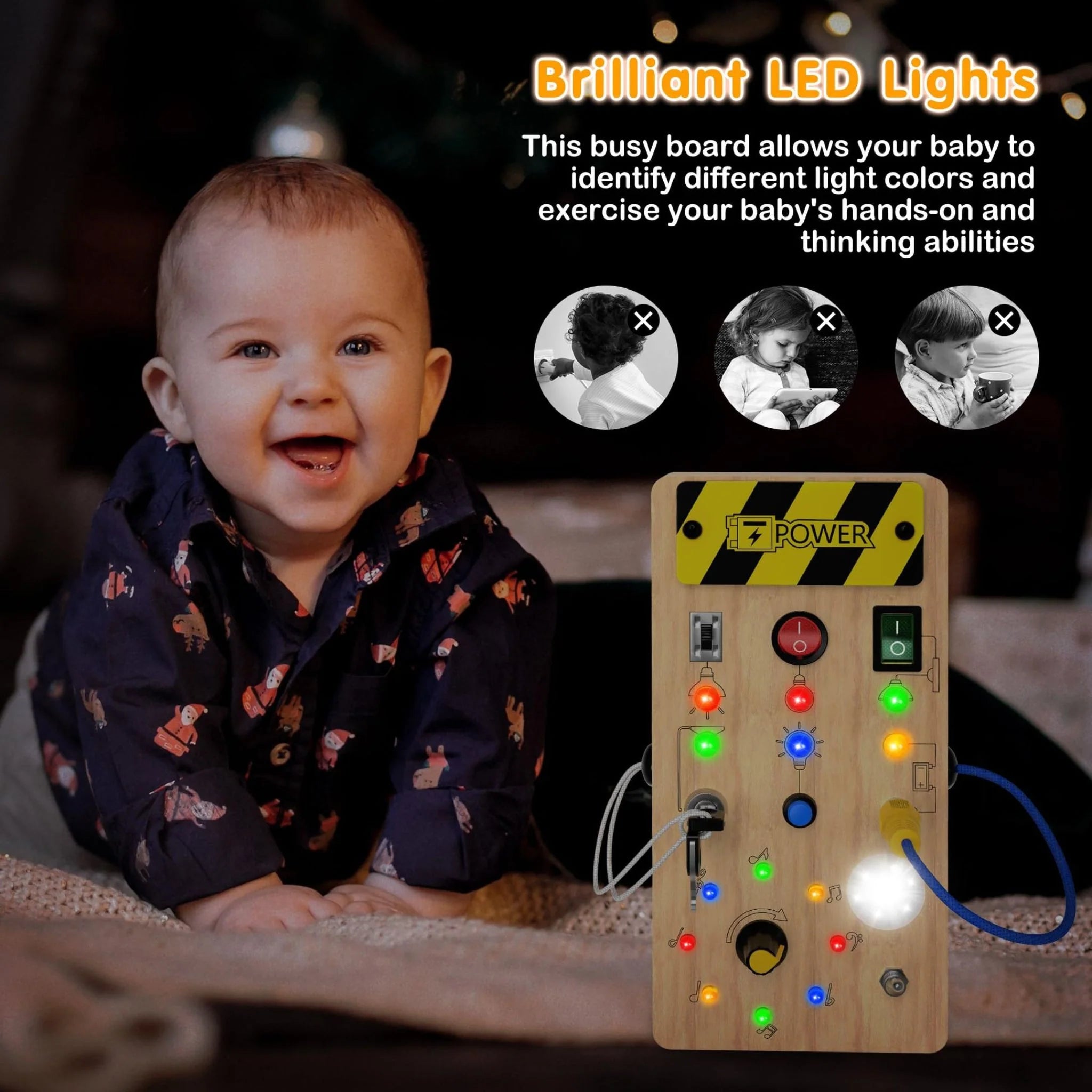 Montessori Wooden Switch Busy Board