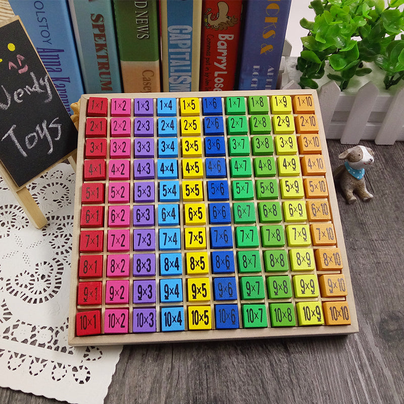 Montessori Educational Wooden Math Table With Symbols