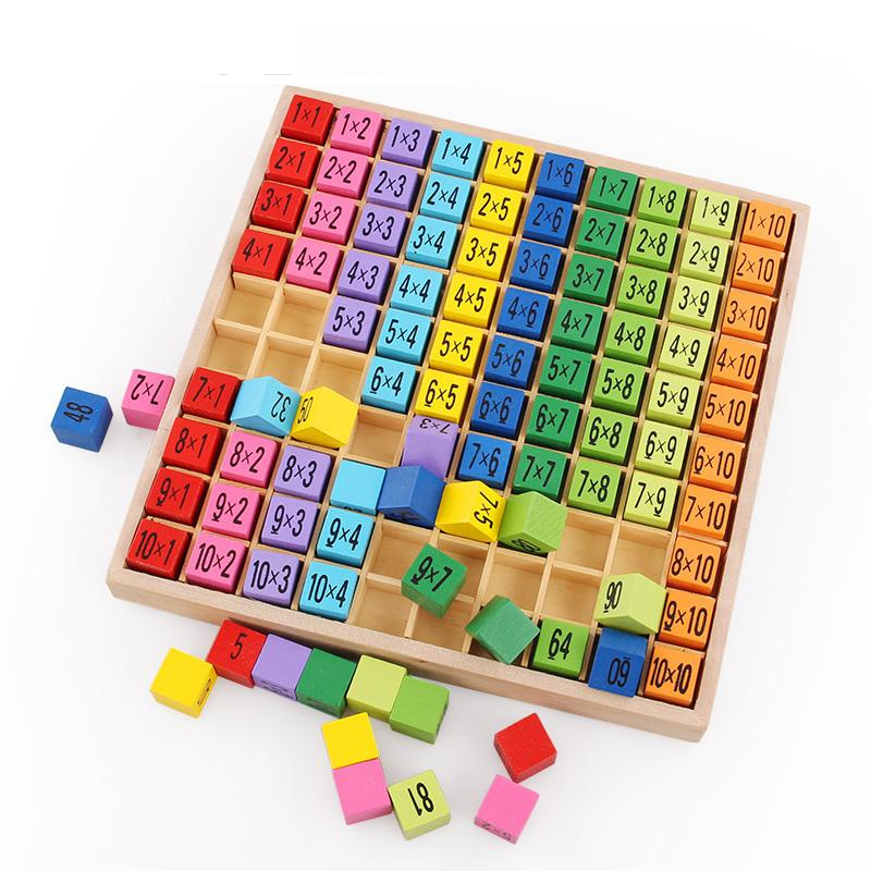 Montessori Educational Wooden Math Table With Symbols