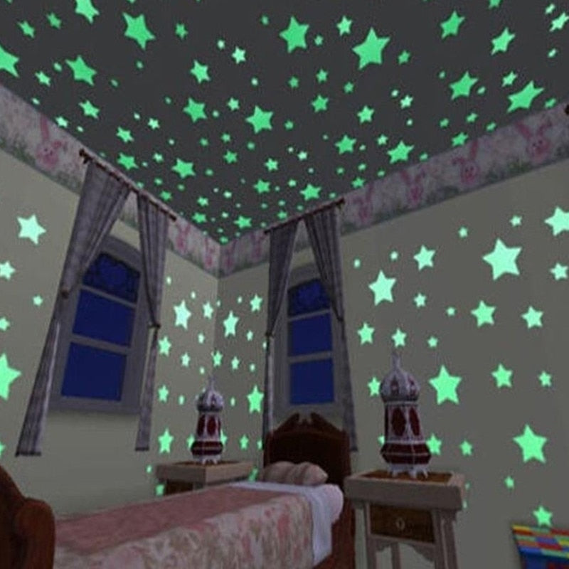 Glow in the Dark Stars Sticker Set (100pc)