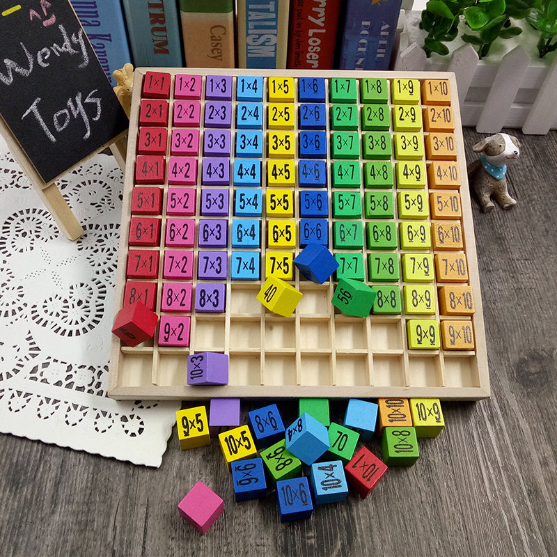 Montessori Educational Wooden Math Table With Symbols